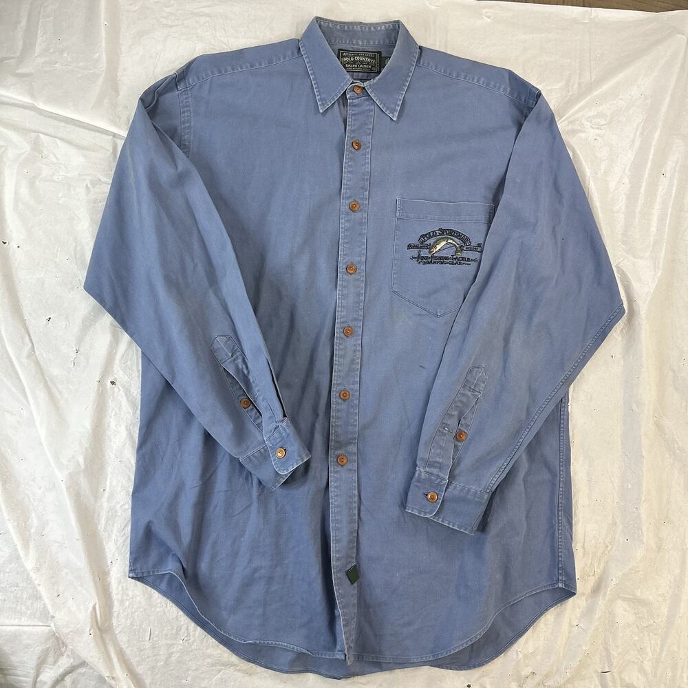 VTG Polo Ralph Lauren Country Sportsman Tackle Fishing Men's XL Salmon Shirt